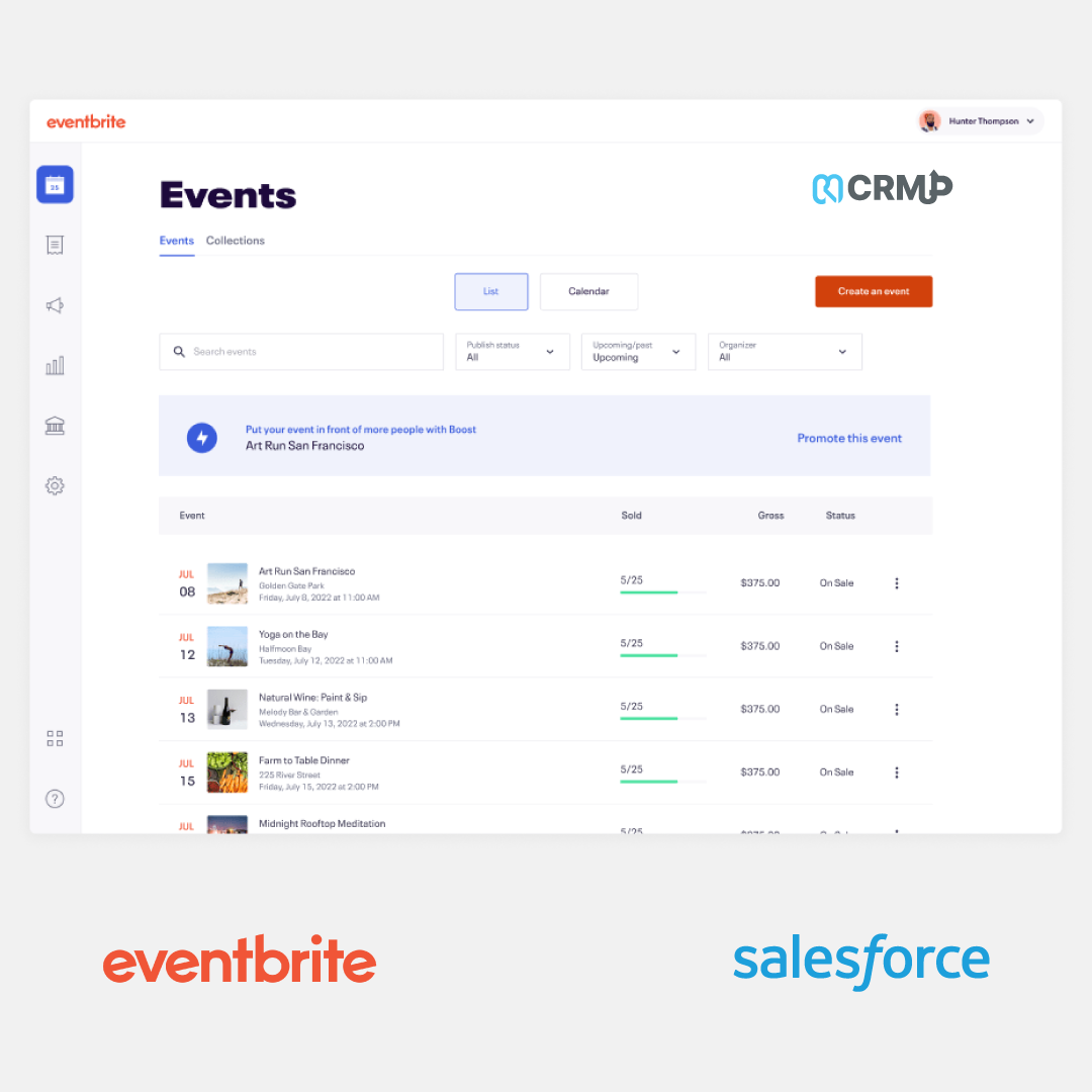 pipedrive integration with eventbrite